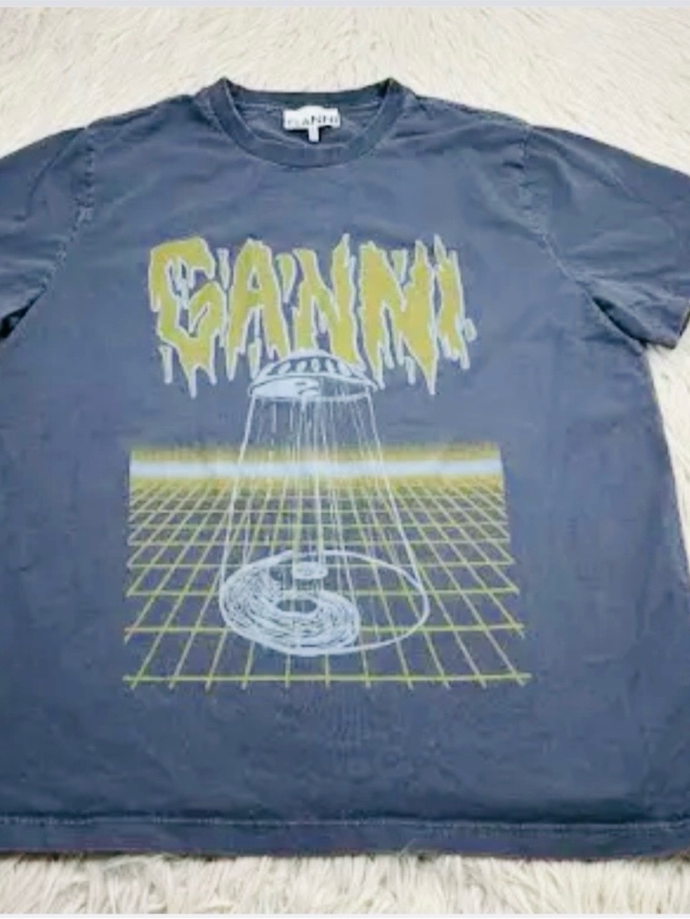 Ganni slate grey UFO tshirt